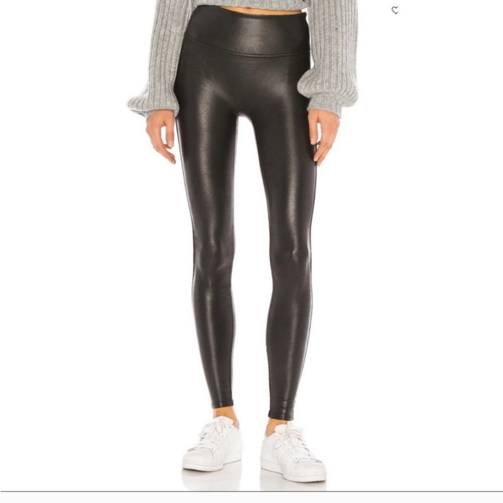 SPANX Black Faux Leather Leggings